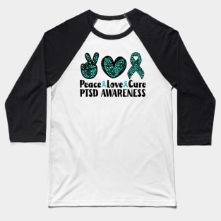 Peace Love Cure PTSD Awareness Baseball T-Shirt